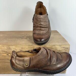 Kalso Earth Invoke Slip On Shoes Womens SZ 8 Brown Leather Comfort Minimalist